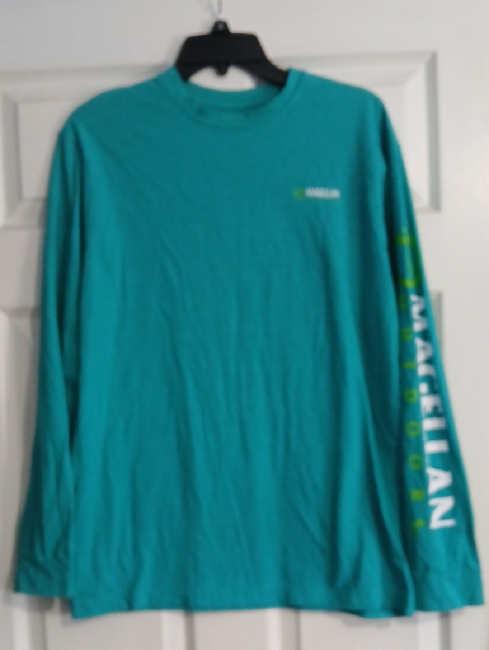 Magellan Outdoors Teal Long-Sleeve Logo Tee with Sleeve Branding